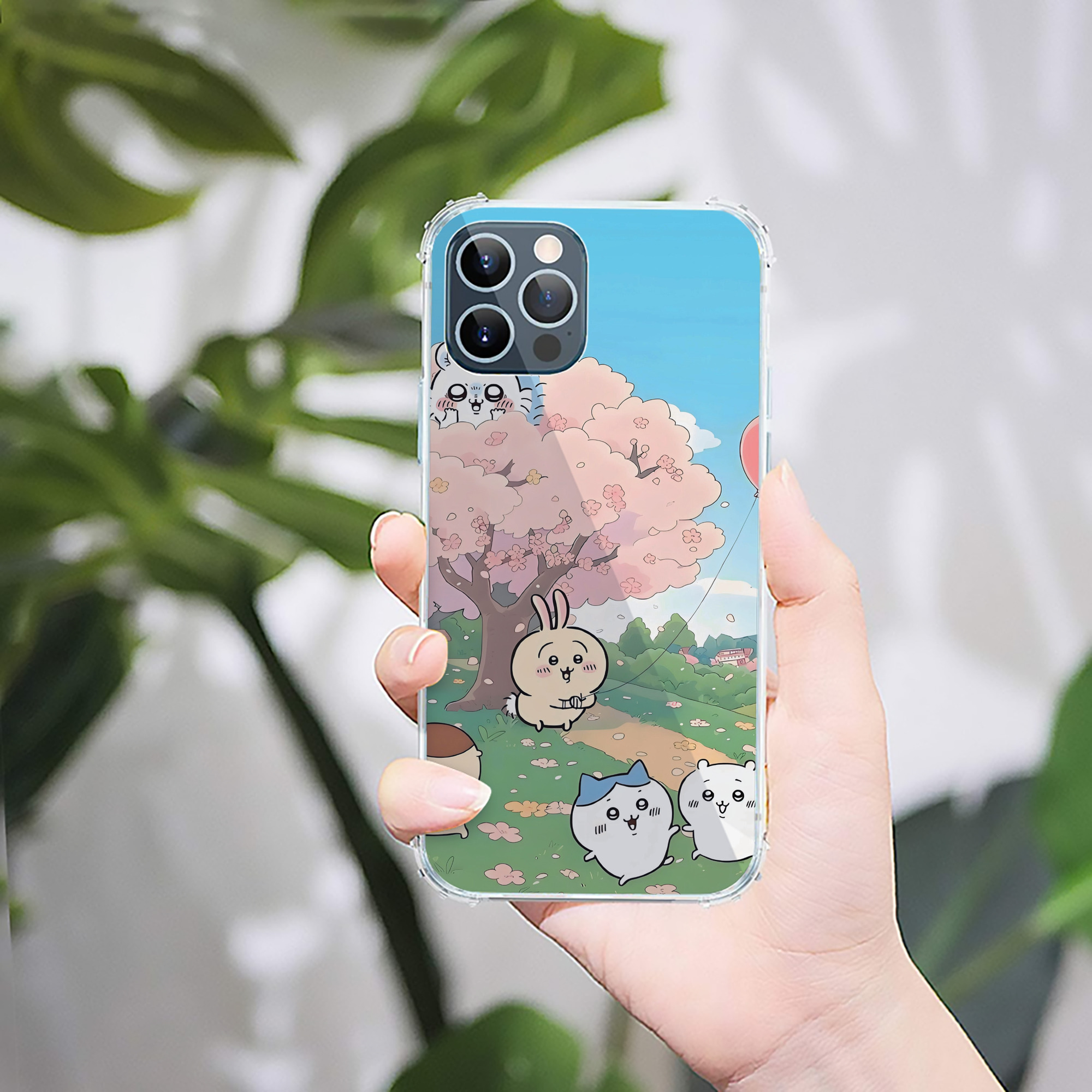 （画像用） ちいかわ Chii-kawa 【iPhone 12シリーズ対応】透明スマホケース（クリアソフトケース）